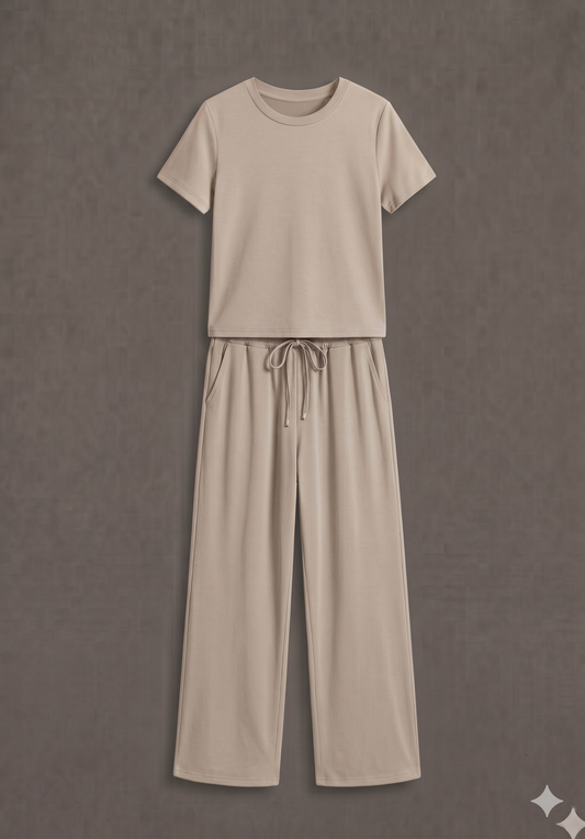 Paula™ | Conjunto cómodo de dos piezas con pantalón ancho y camiseta suelta