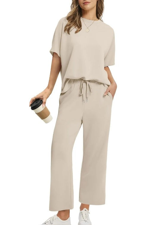 Paula™ | Conjunto cómodo de dos piezas con pantalón ancho y camiseta suelta